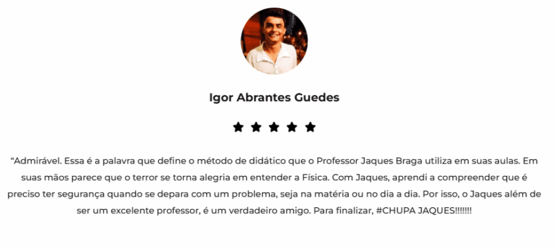 Curso Fisica Online do Jaques Braga depoimentos vale a pena
