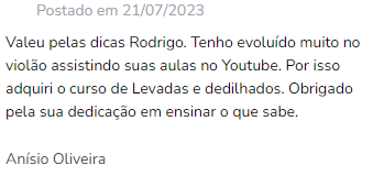Curso Levadas e Dedilhados depoimentos vale a pena