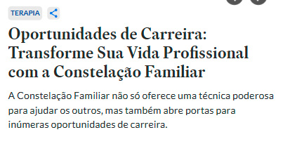 Curso de Constelação Familiar recomendado para iniciantes em constelação familiar