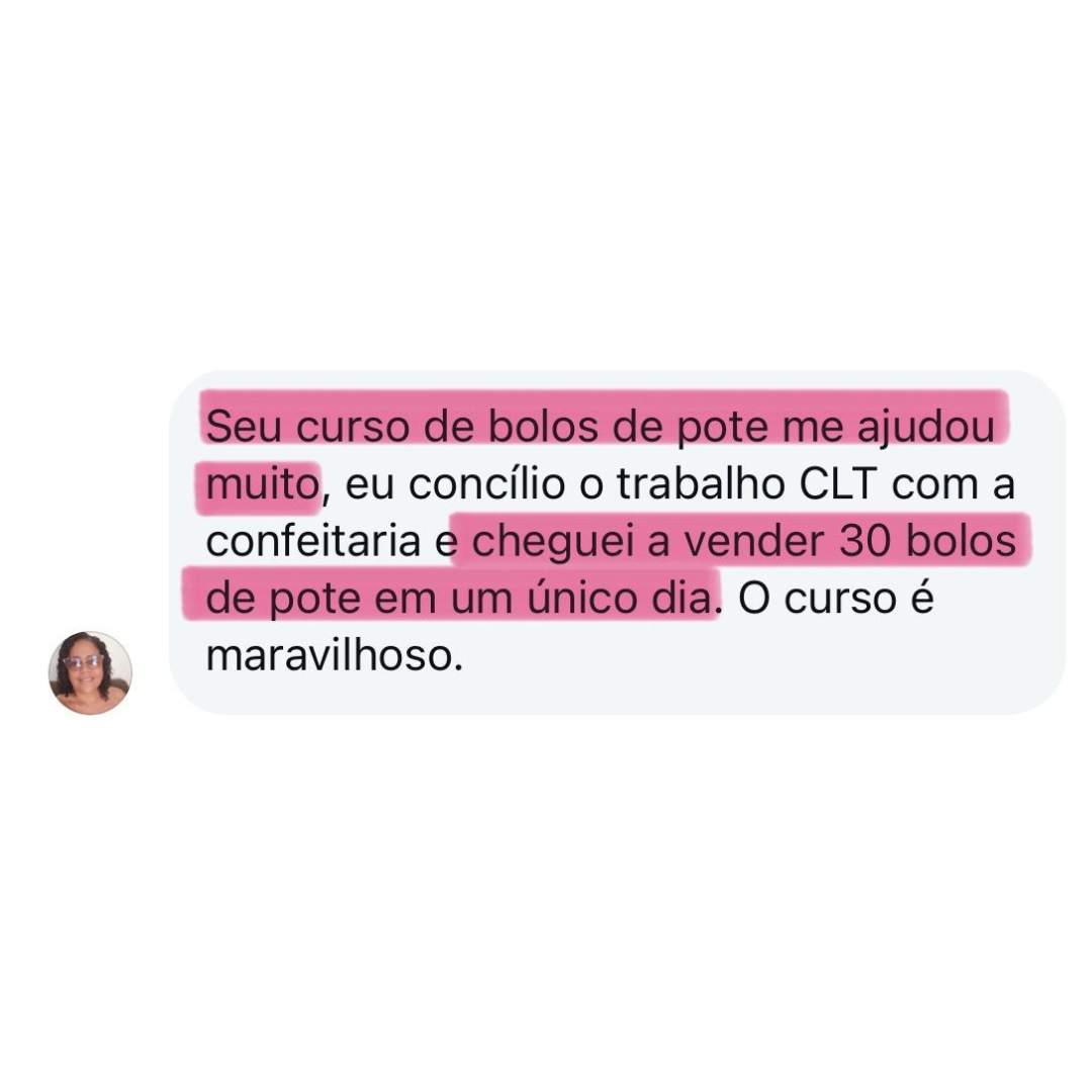 Curso O Novo Bolo no Pote depoimentos vale a pena