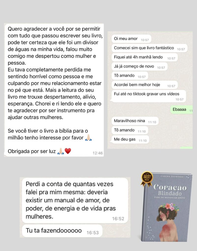 Livro Coração Blindado: Pare de mendigar afeto depoimentos vale a pena