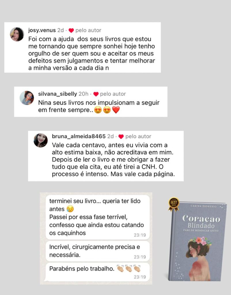 Livro Coração Blindado: Pare de mendigar afeto depoimentos vale a pena
