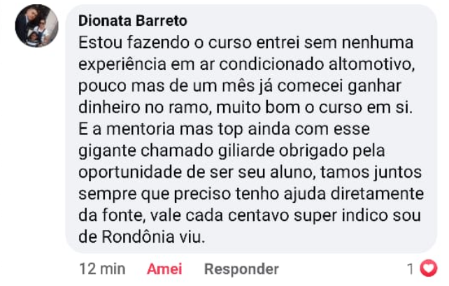 Curso de Ar Condicionado Automotivo e Agrícola depoimentos vale a pena