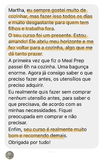 Meal Prep com Martha Guterres depoimentos vale a pena