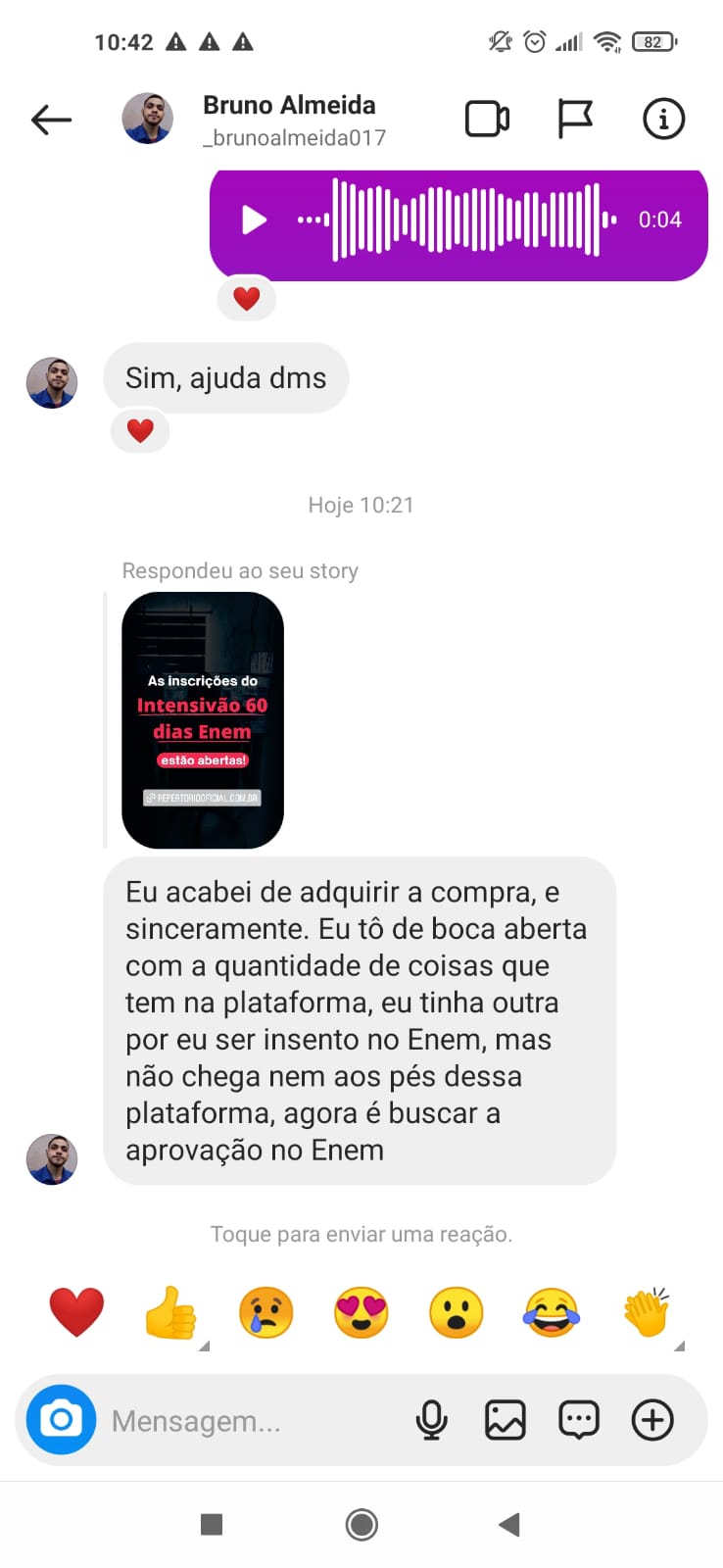 Repertório ENEM depoimentos vale a pena